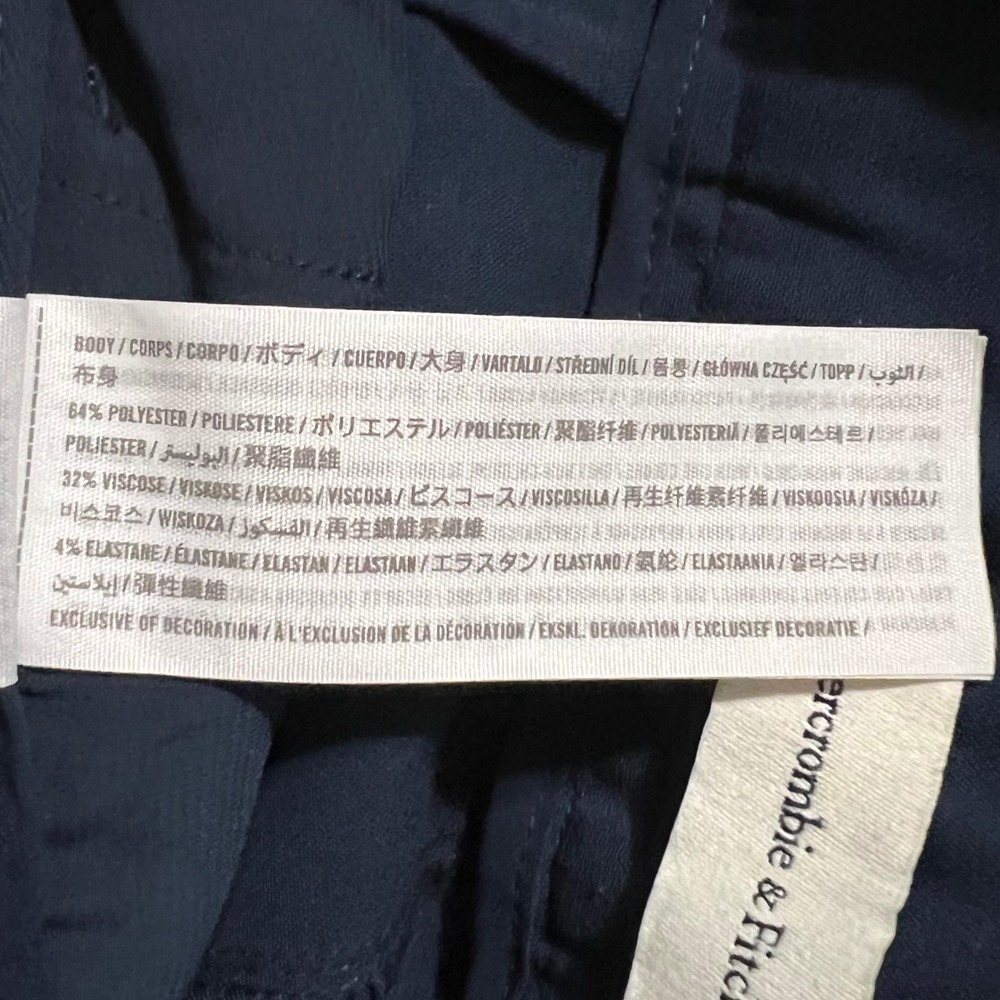 Abercrombie & Fitch Sloane Tailored Wide Leg Pants Navy Blue High Rise Small - Picture 11 of 11